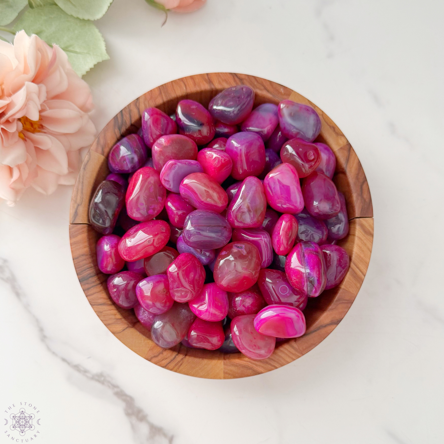 Pink Agate Tumbled Stone