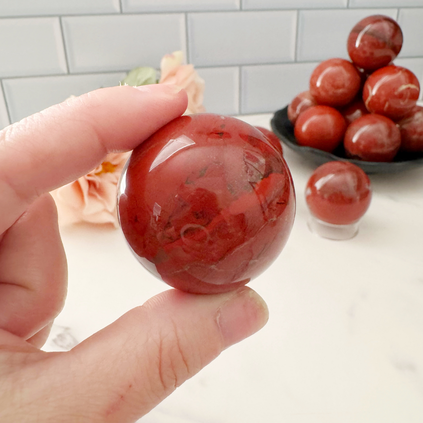 40mm Brecciated Red Jasper Sphere