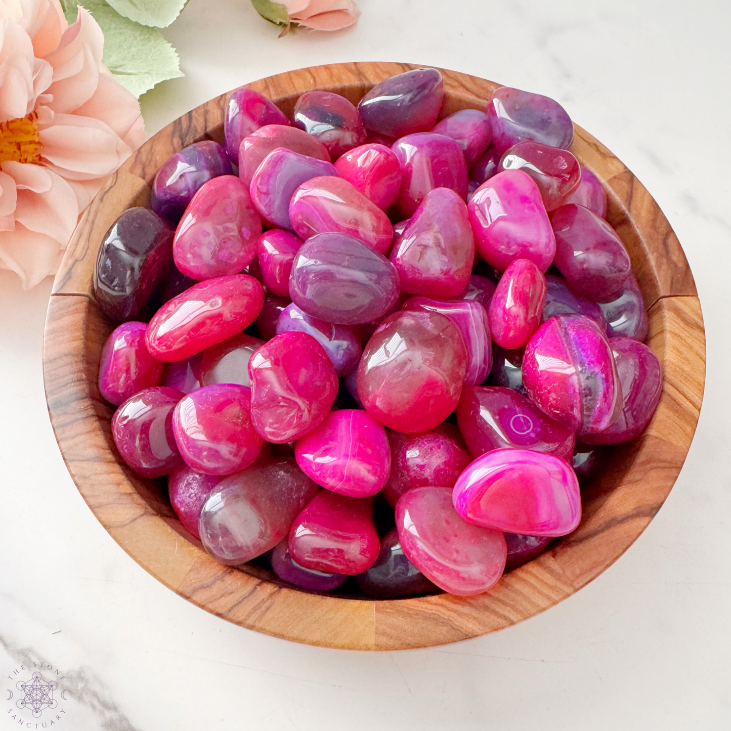 Pink Agate Tumbled Stone