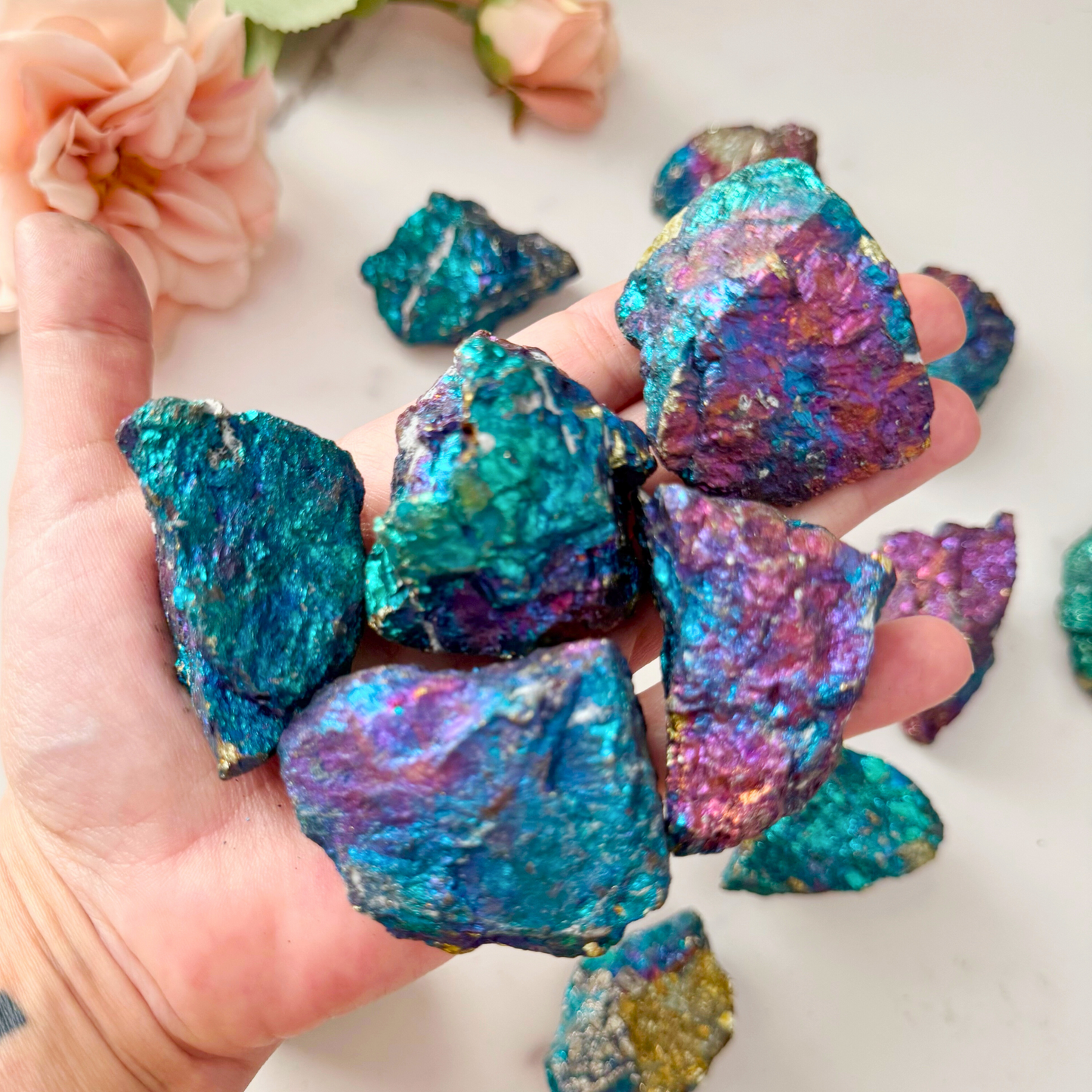 Raw Chalcopyrite Peacock Ore Stones
