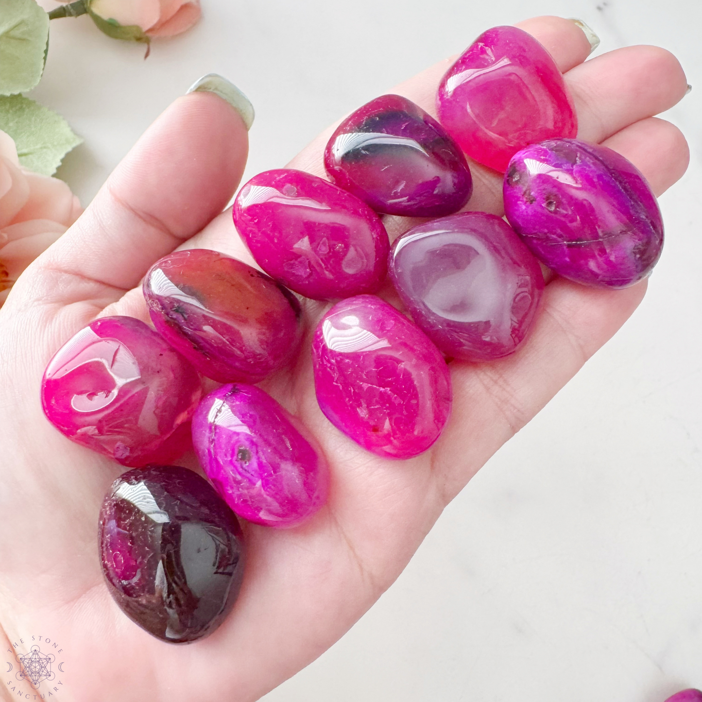 Pink Agate Tumbled Stone