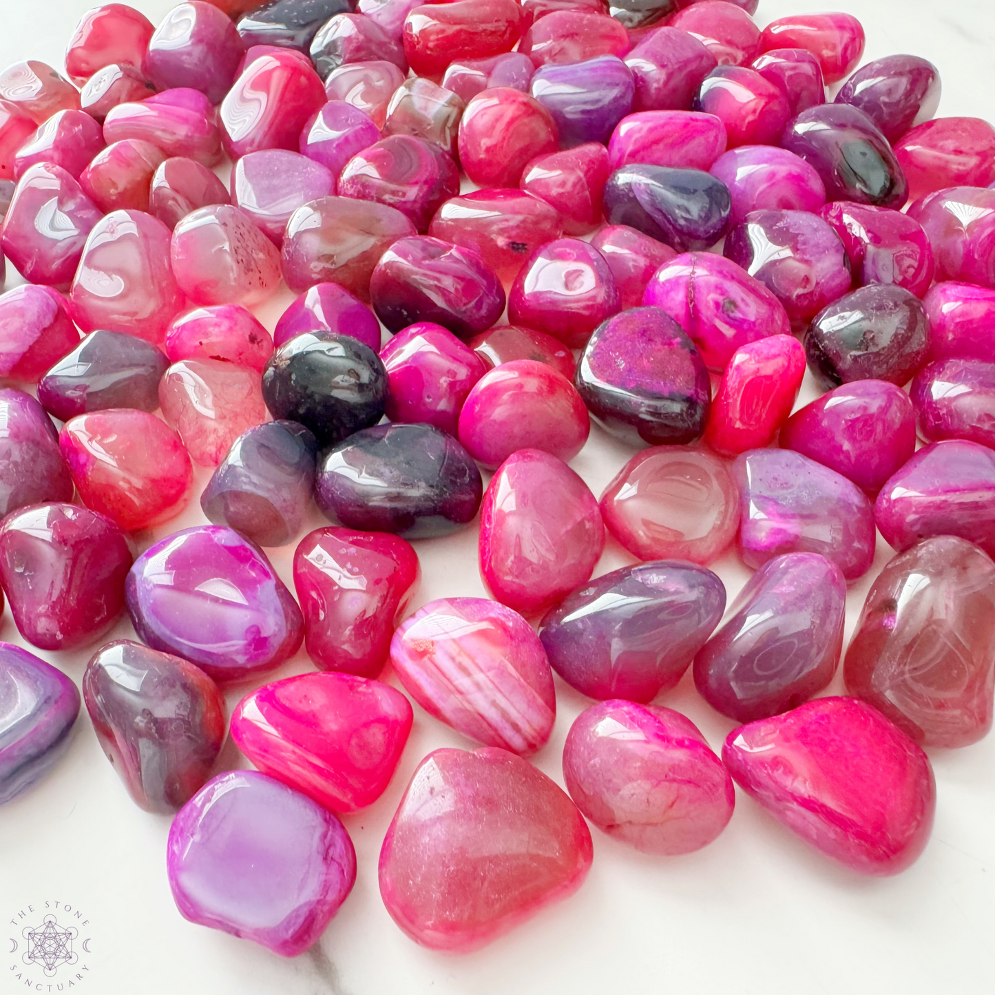 Pink Agate Tumbled Stone
