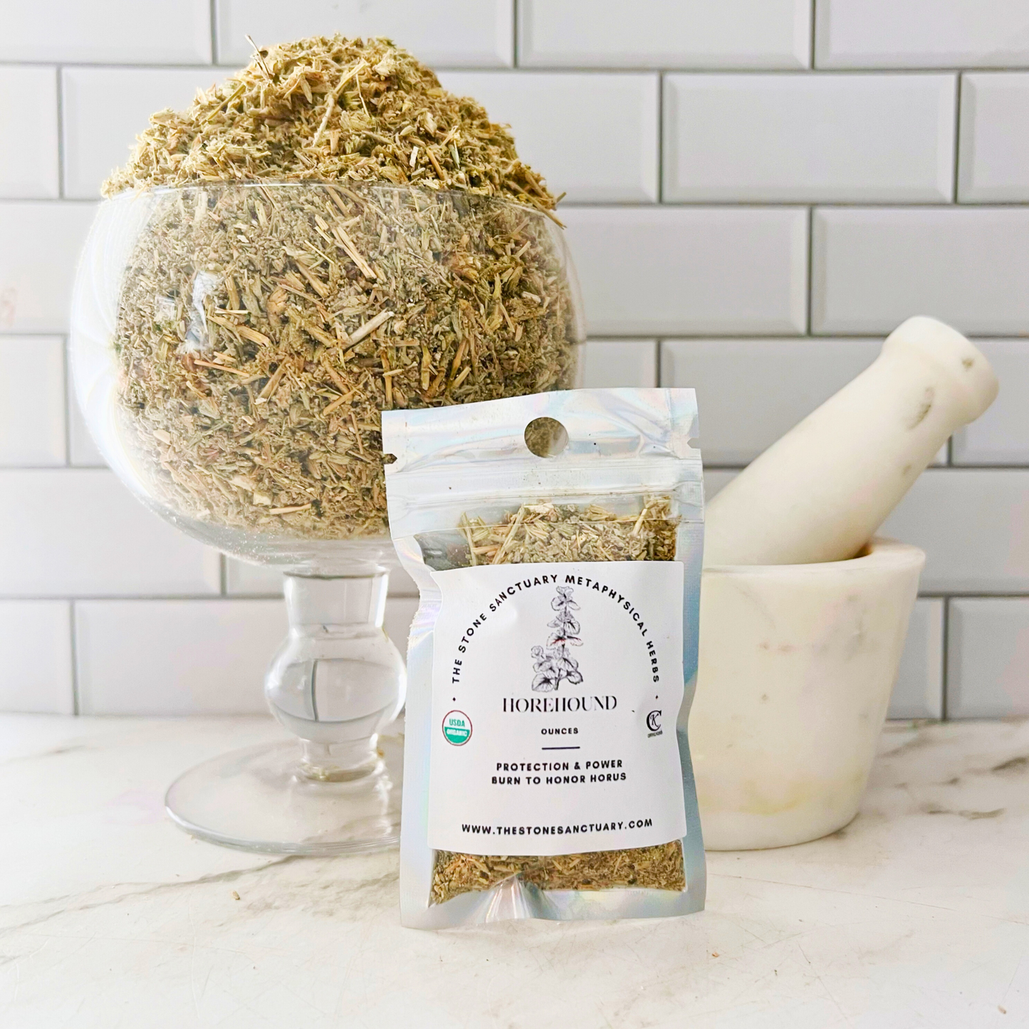 Horehound Herb, Cut and Sifted, Organic