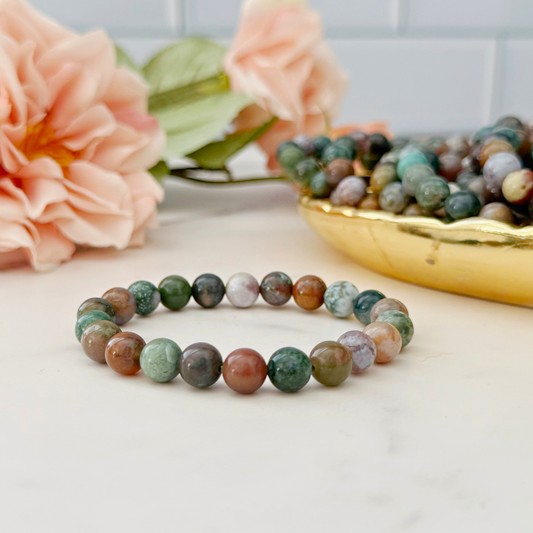 8mm Fancy Jasper Beaded Bracelet
