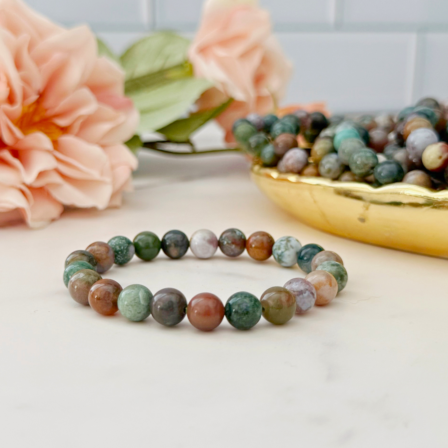 8mm Fancy Jasper Beaded Bracelet