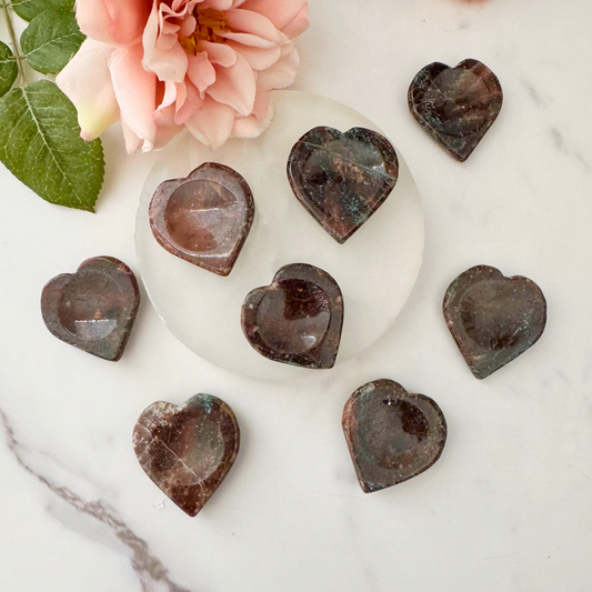Garnet Heart Shaped Worry Stone