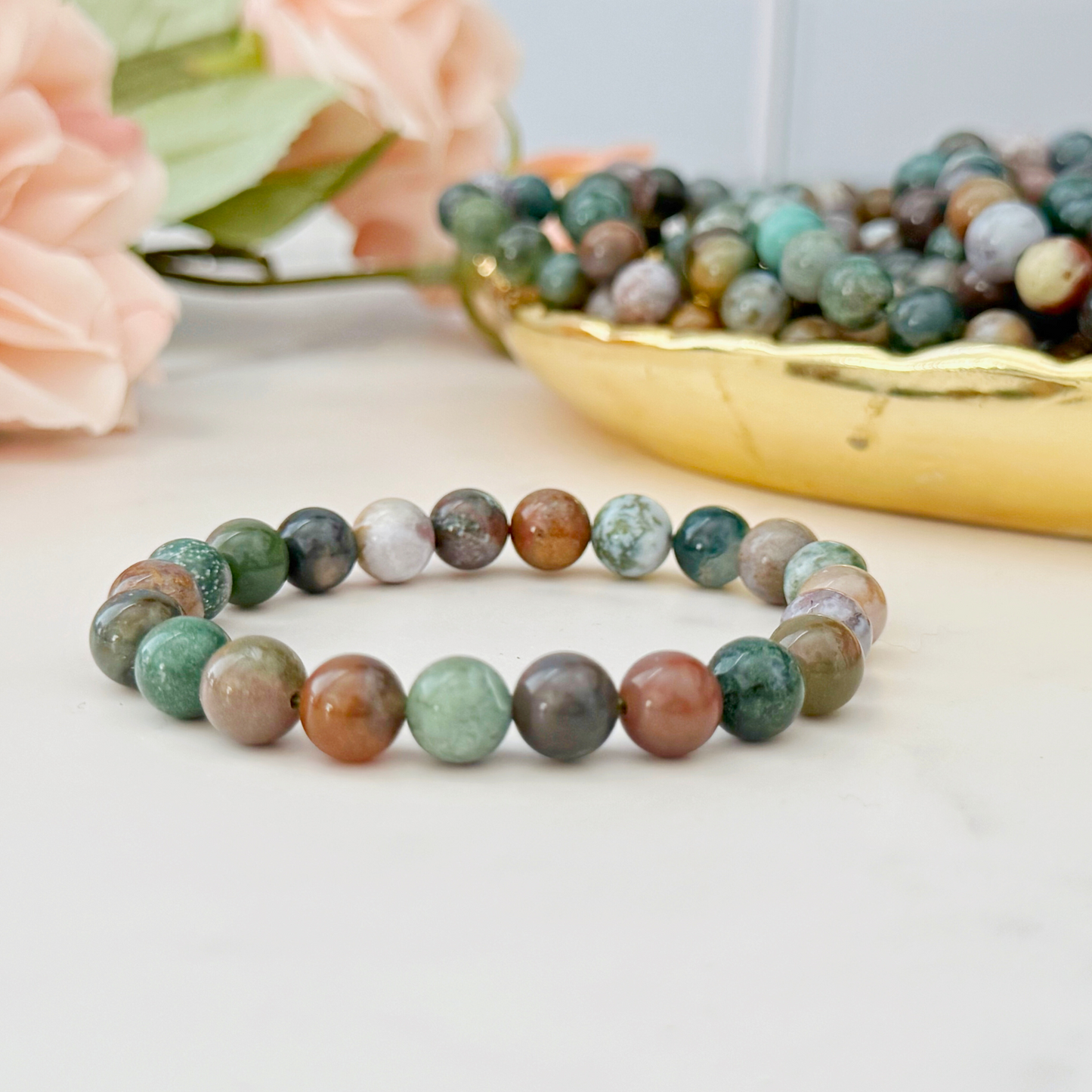 8mm Fancy Jasper Beaded Bracelet