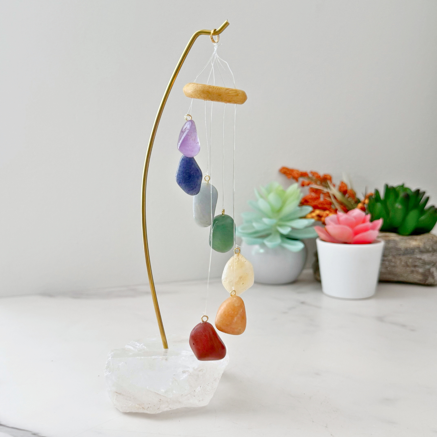 7 Chakra Crystal Tumbled Stone Table Chime