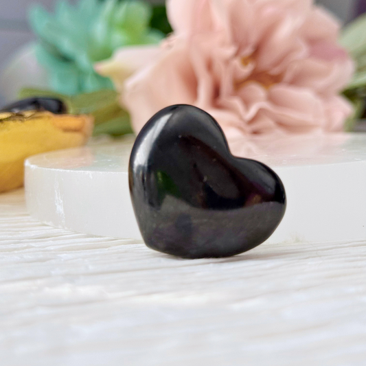 1" Mini Jet Crystal Heart