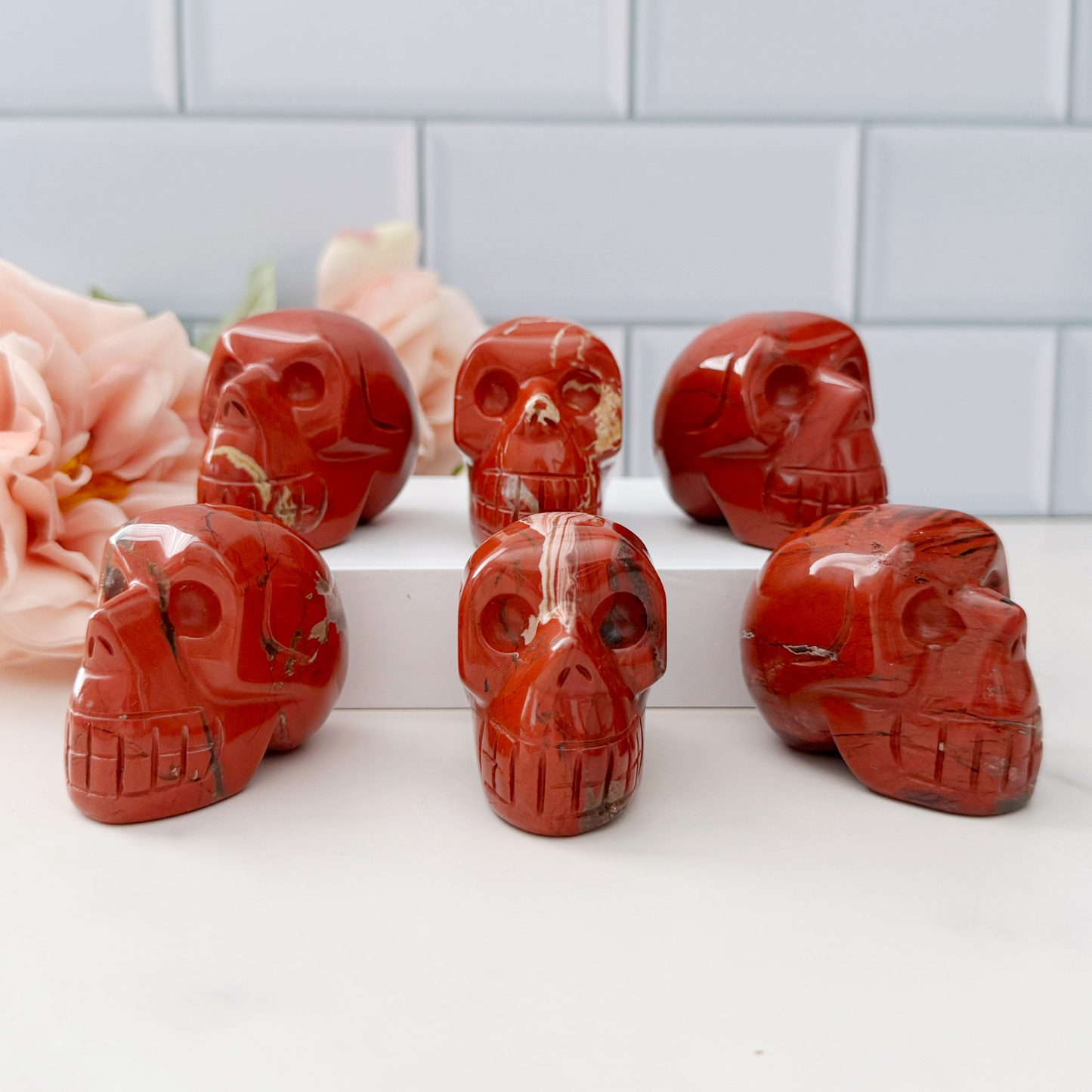 2" Brecciated Red Jasper Crystal Skull