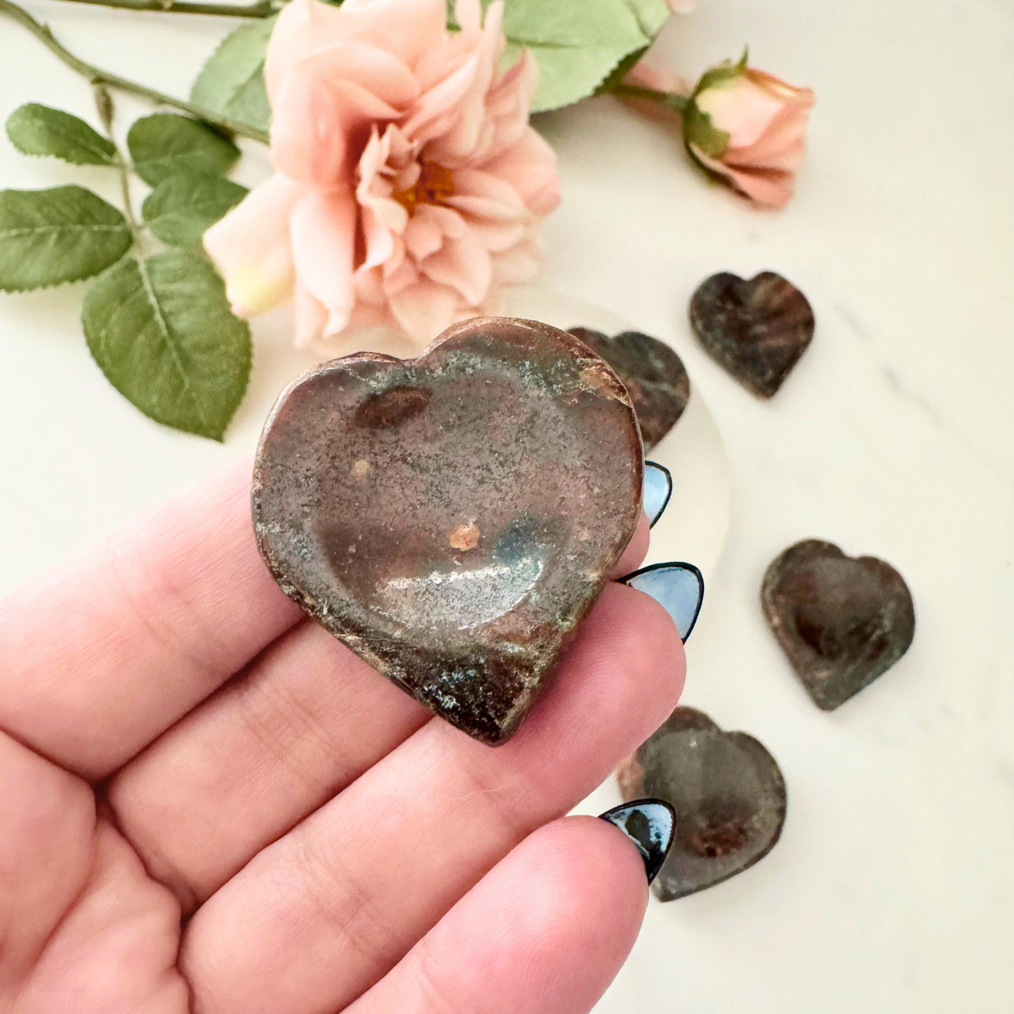 Garnet Heart Shaped Worry Stone