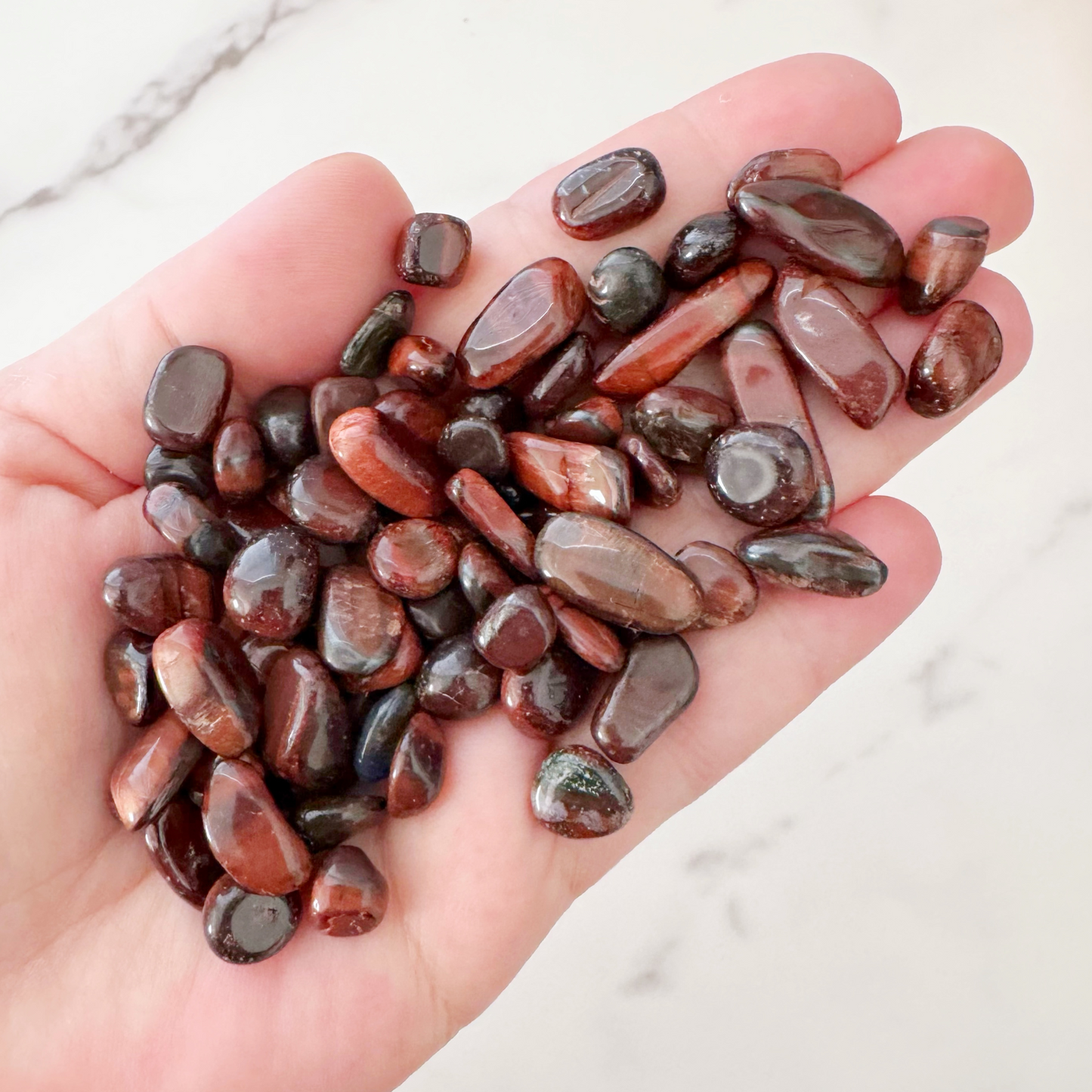 Red Tigers Eye Crystal Chips