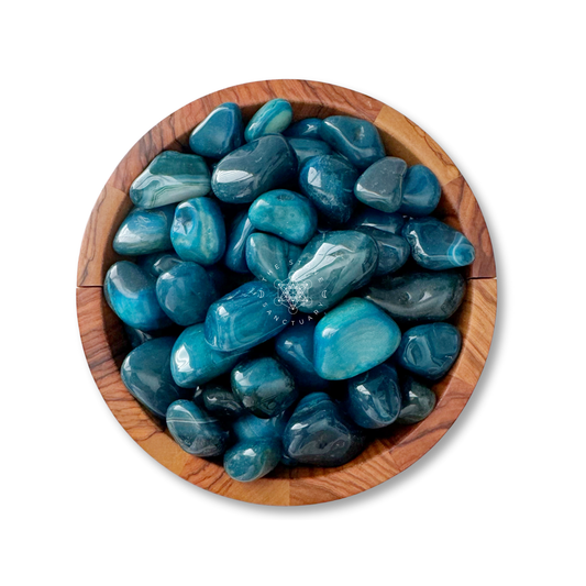 Teal Agate Tumbled Stones