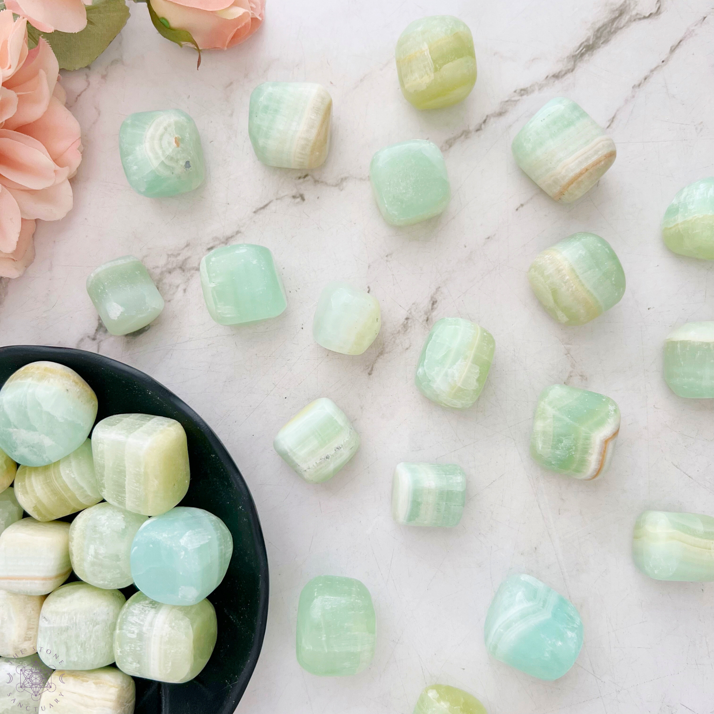 Pistachio Green Calcite Tumbled Stones