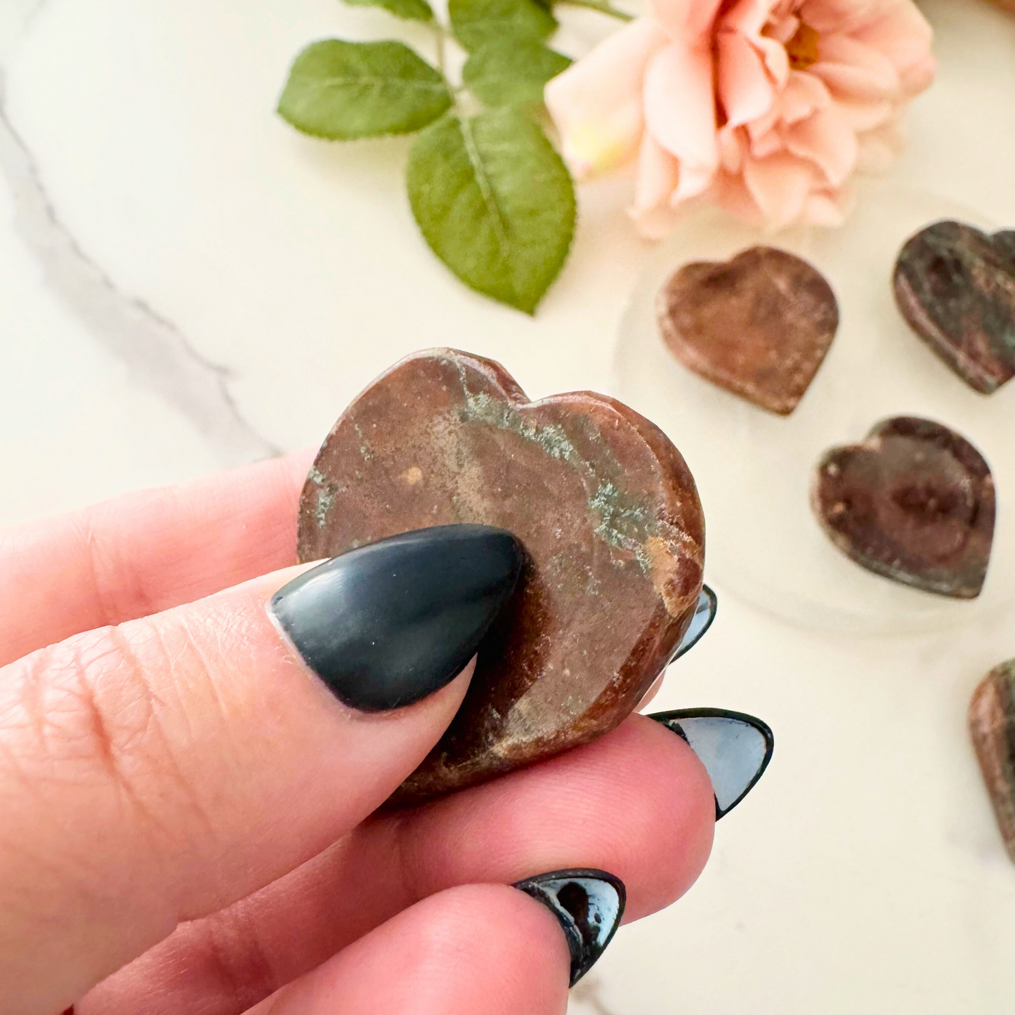Garnet Heart Shaped Worry Stone