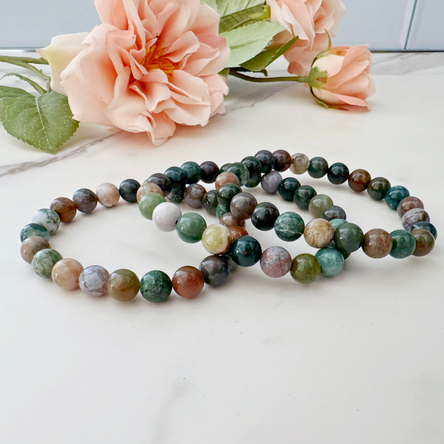 8mm Fancy Jasper Beaded Bracelet