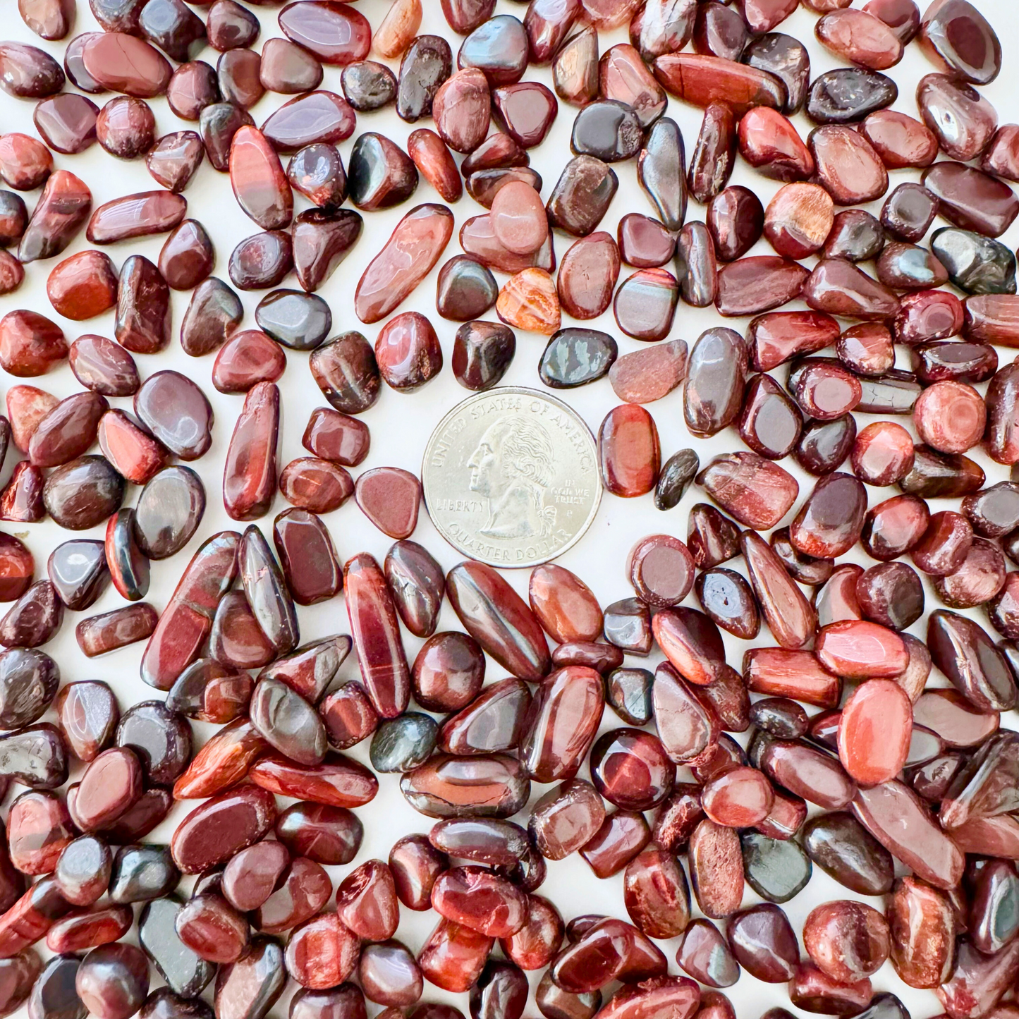 Red Tigers Eye Crystal Chips