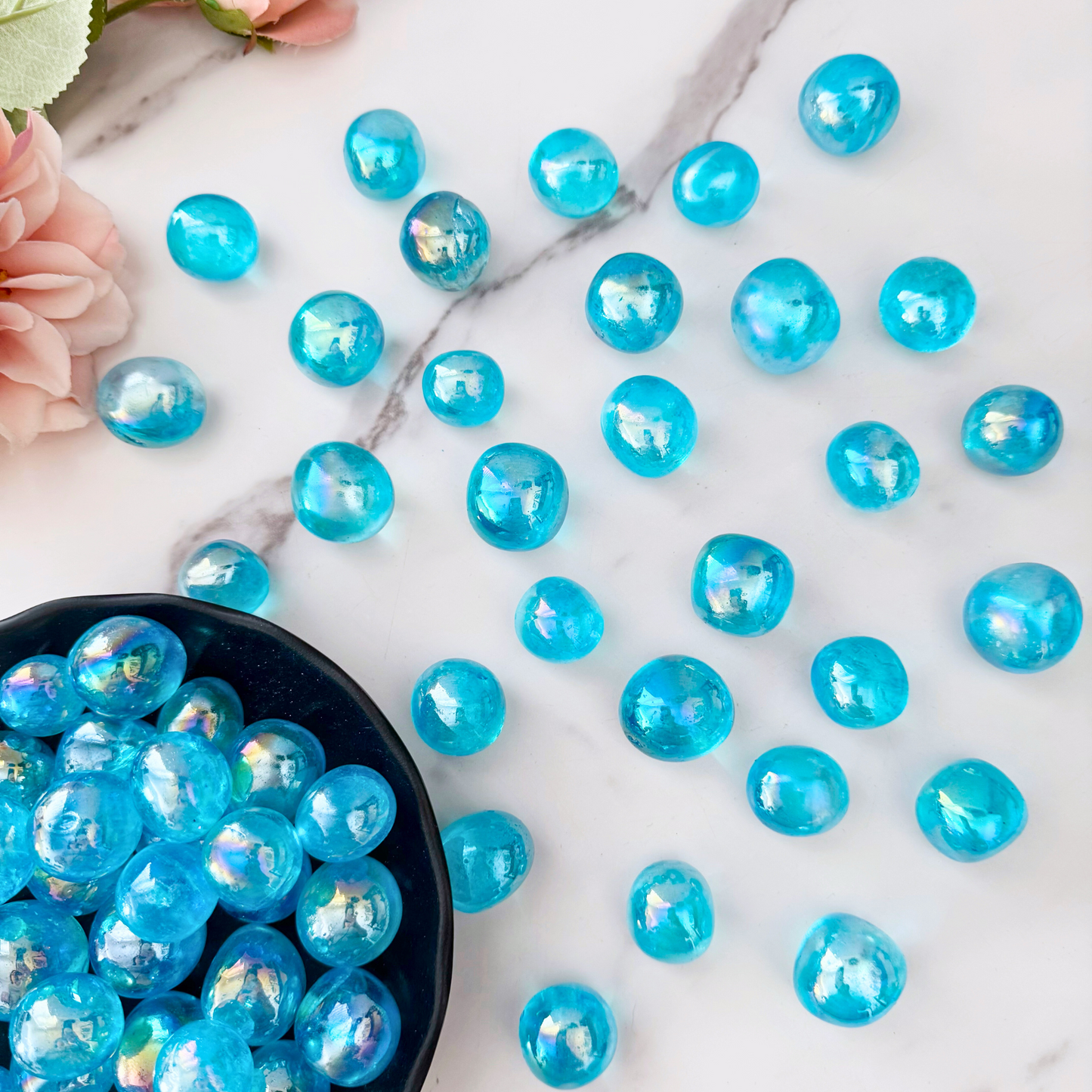 Aqua Aura Quartz Tumbled Stones