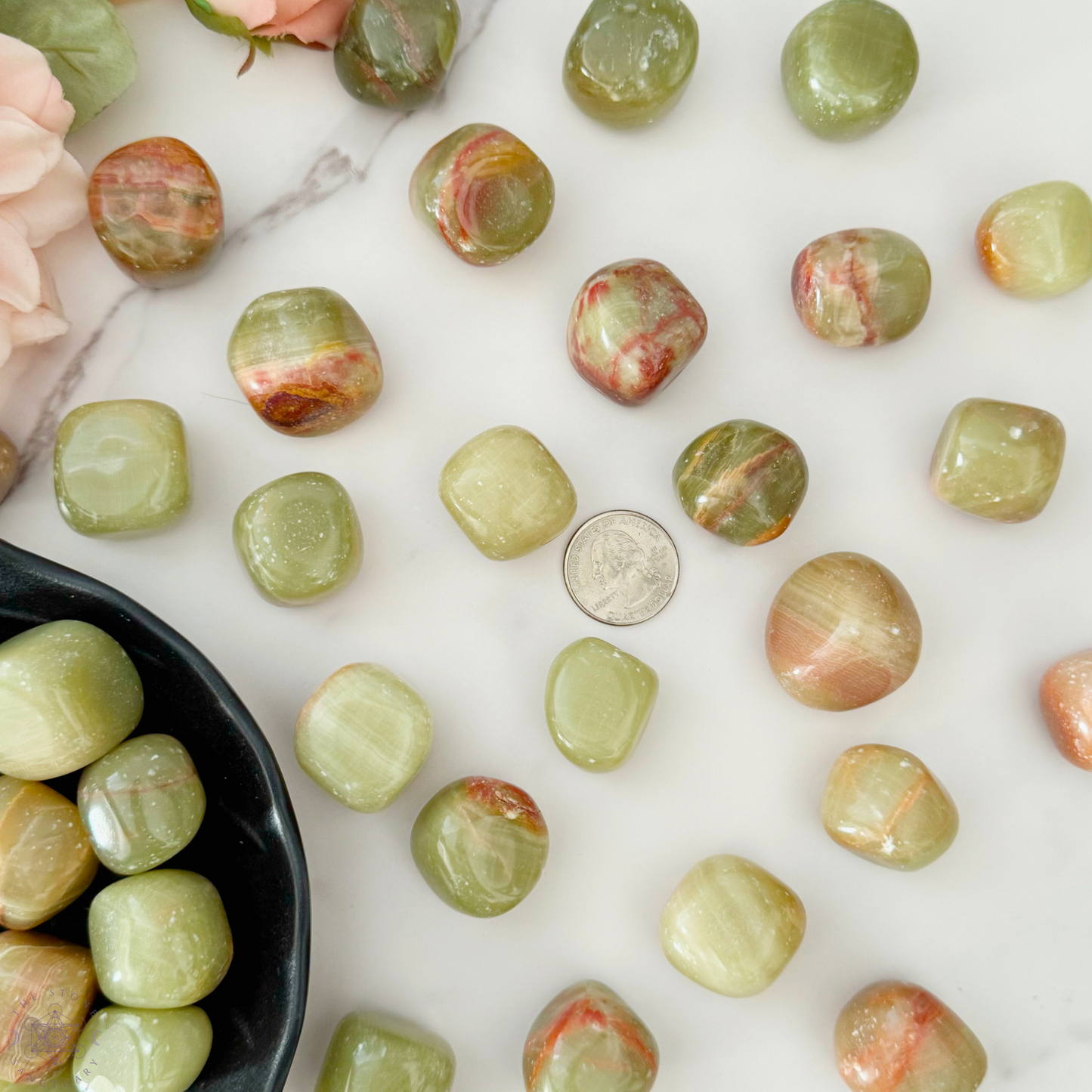 Green Aragonite Tumbled Stones