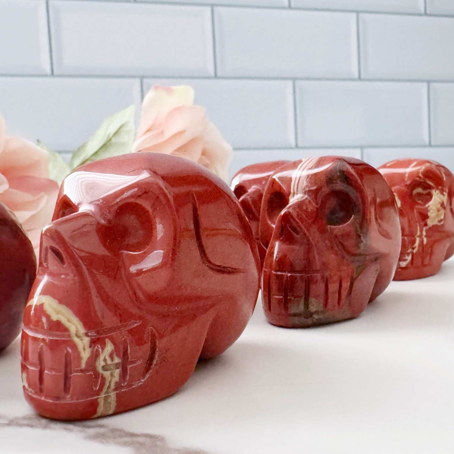 2" Brecciated Red Jasper Crystal Skull