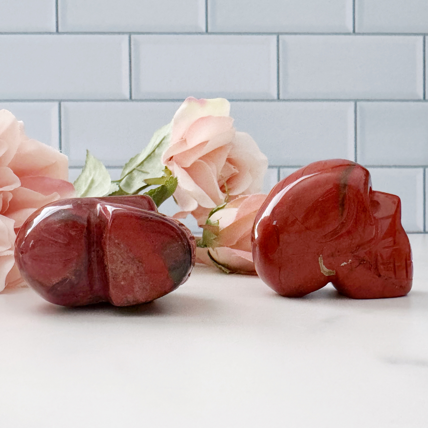 2" Brecciated Red Jasper Crystal Skull