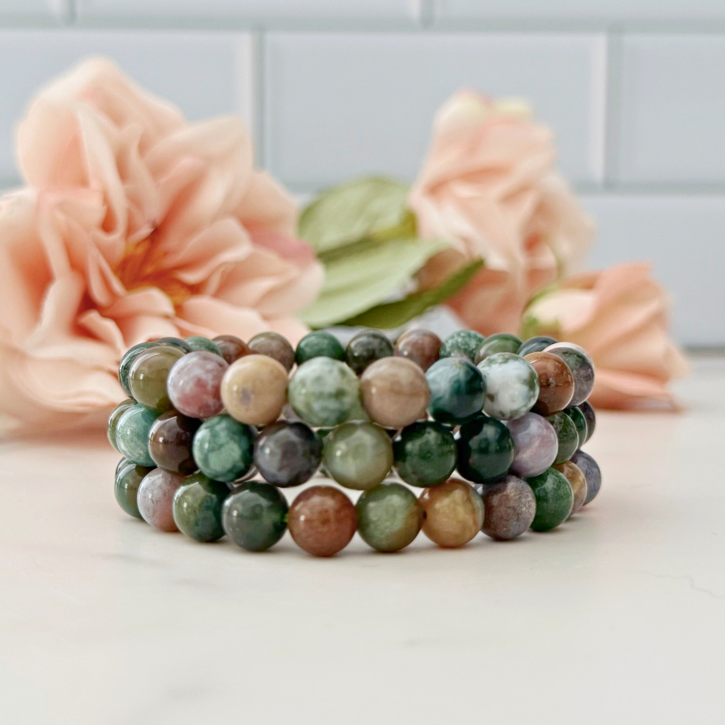 8mm Fancy Jasper Beaded Bracelet