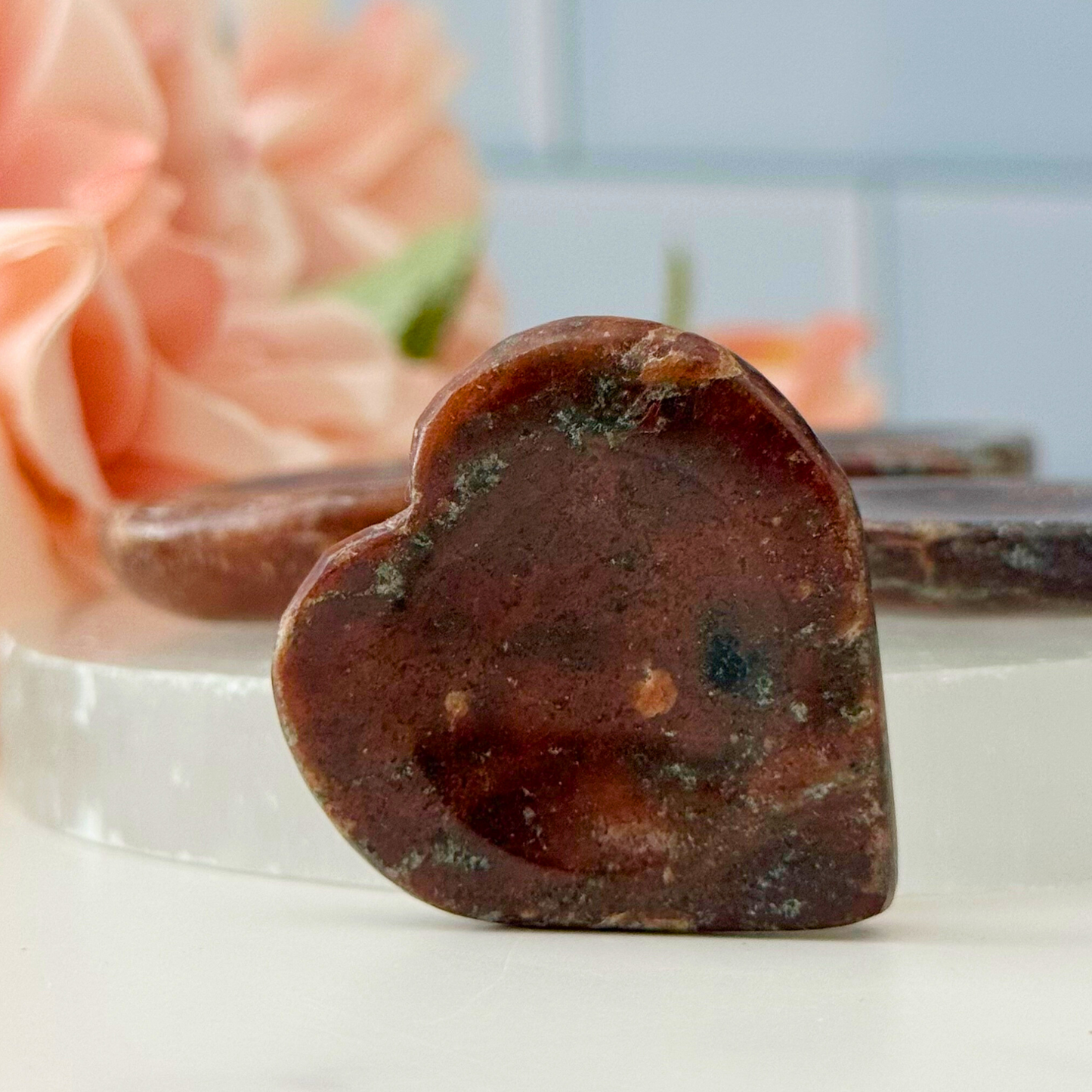 Garnet Heart Shaped Worry Stone