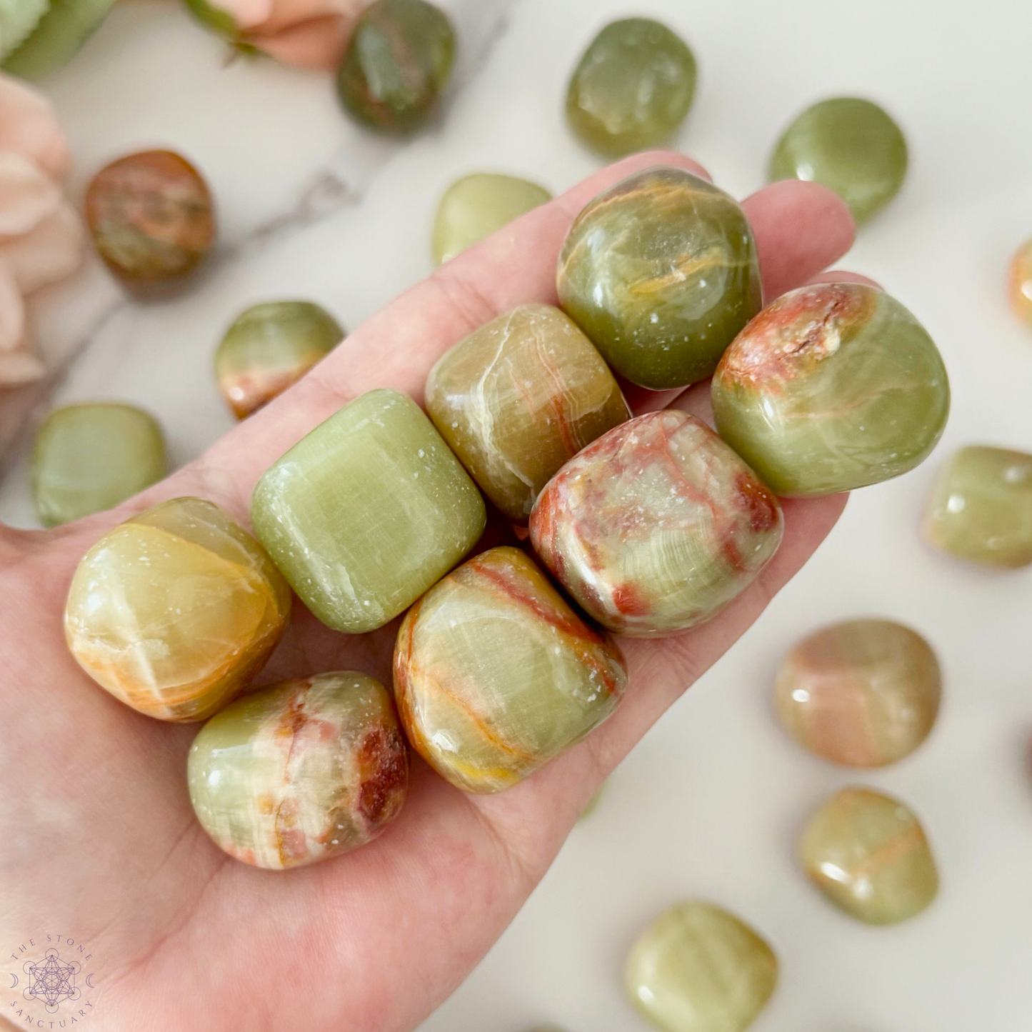 Green Aragonite Tumbled Stones