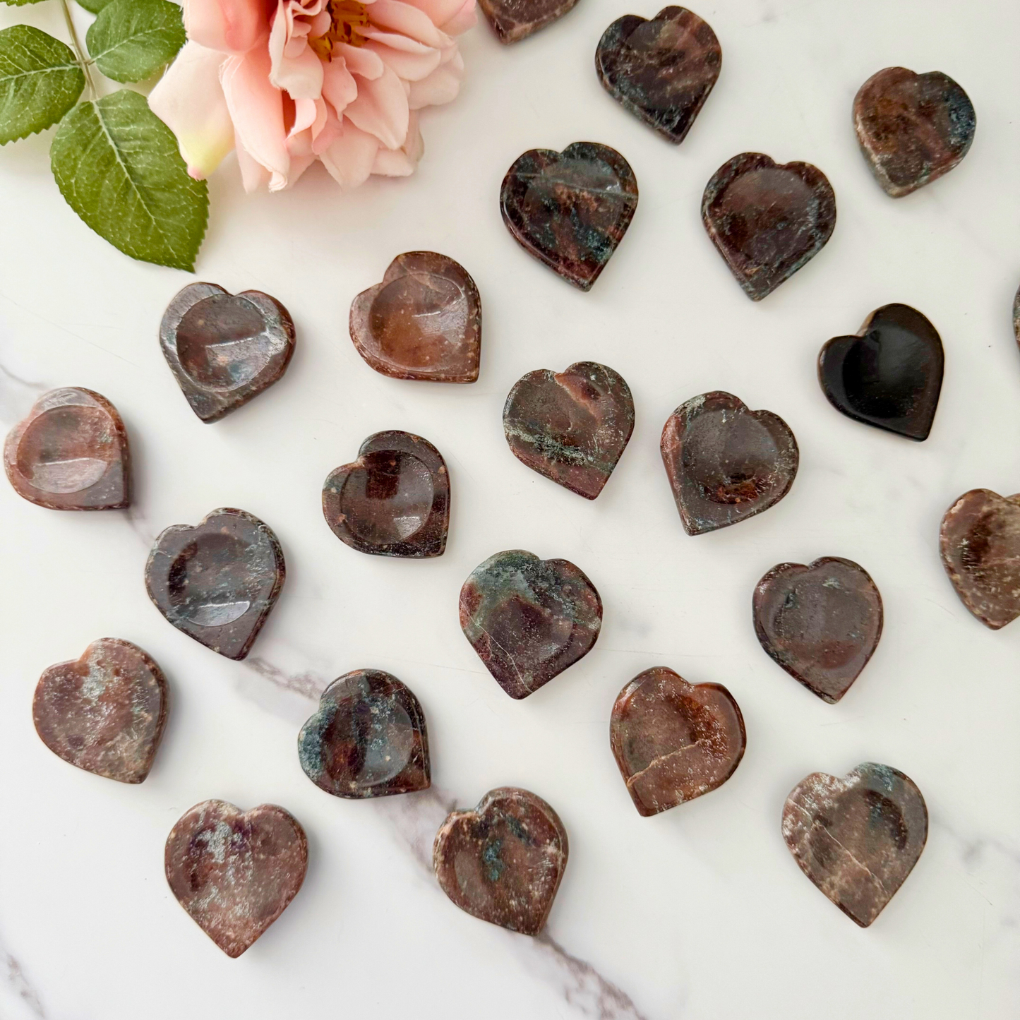 Garnet Heart Shaped Worry Stone