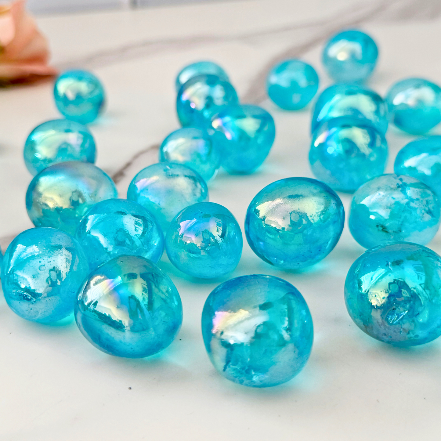 Aqua Aura Quartz Tumbled Stones
