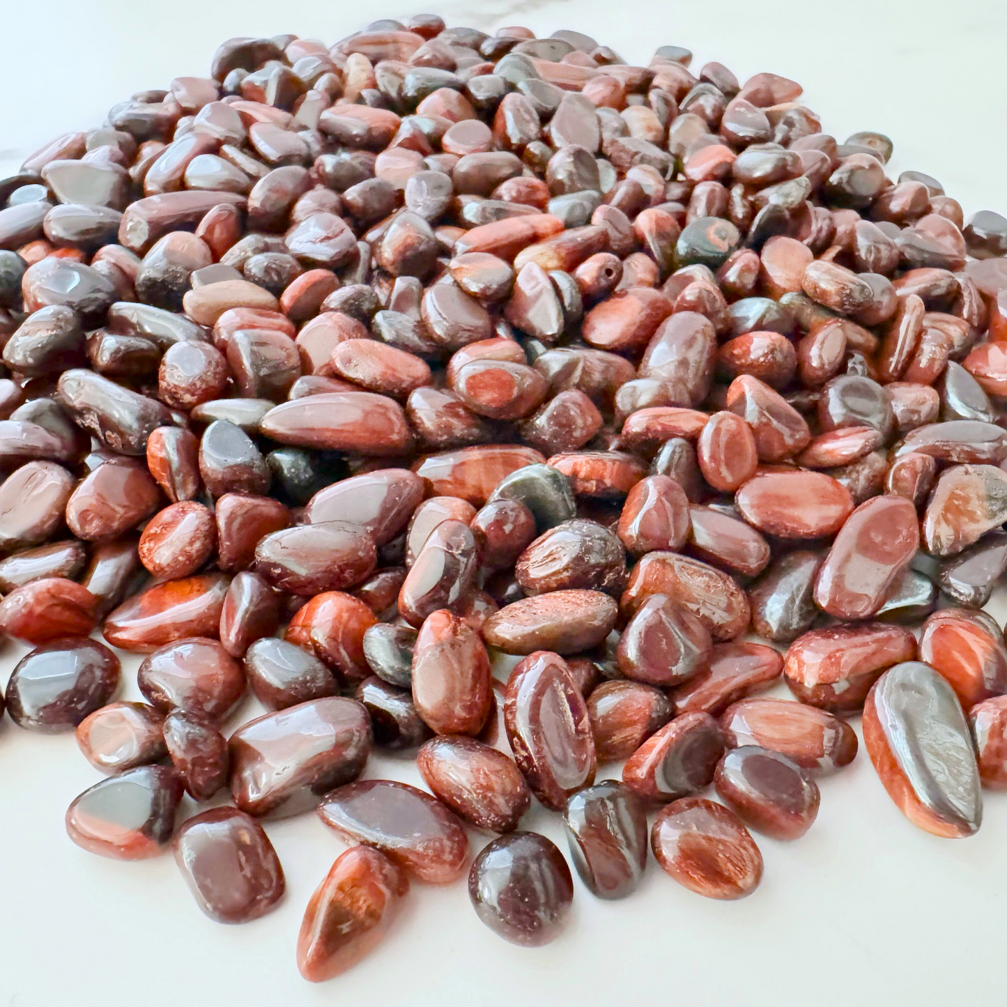 Red Tigers Eye Crystal Chips