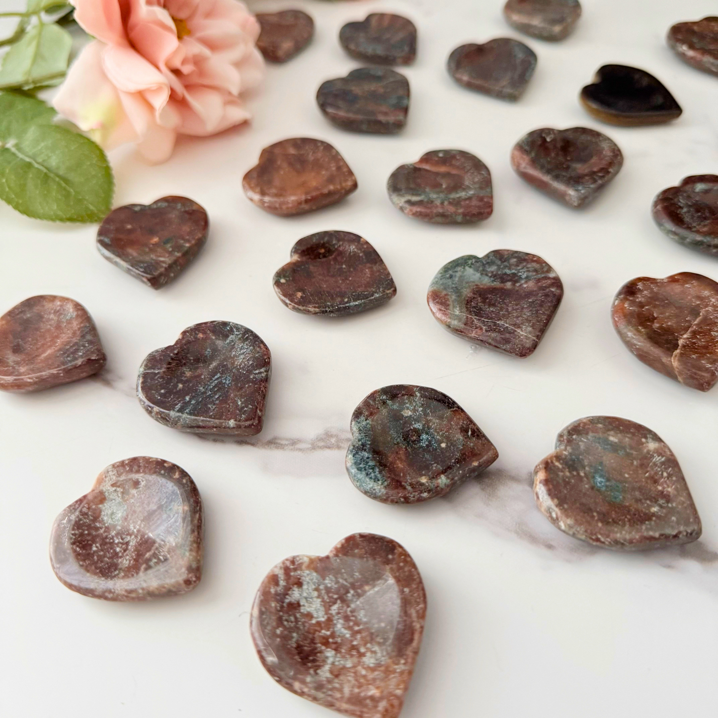 Garnet Heart Shaped Worry Stone