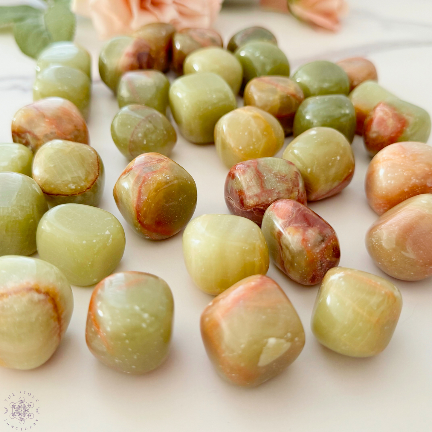 Green Aragonite Tumbled Stones