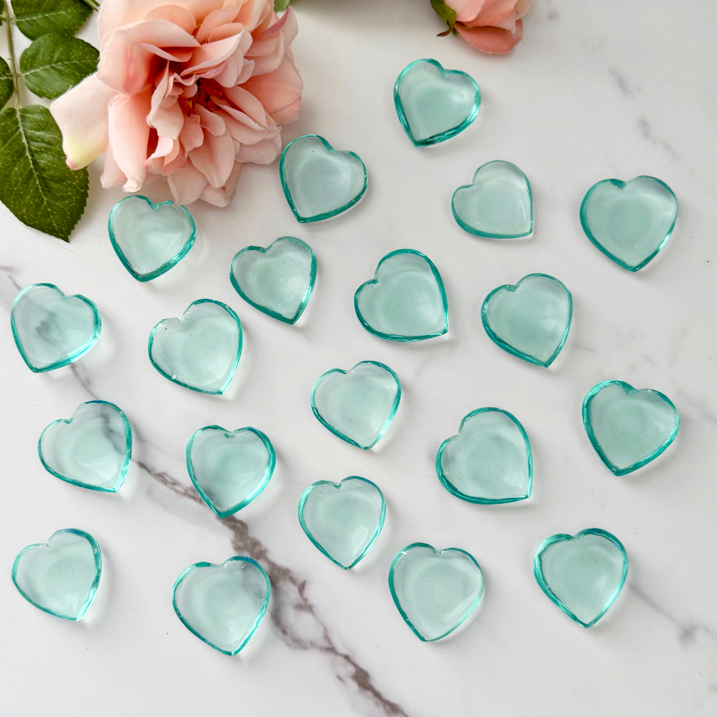 Aqua Blue Obsidian Heart Shaped Worry Stone