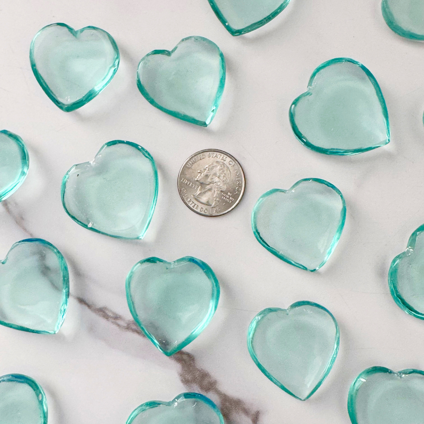 Aqua Blue Obsidian Heart Shaped Worry Stone