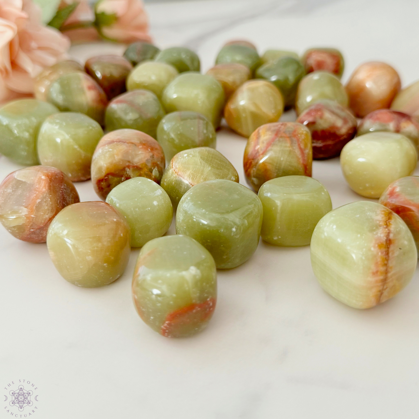 Green Aragonite Tumbled Stones