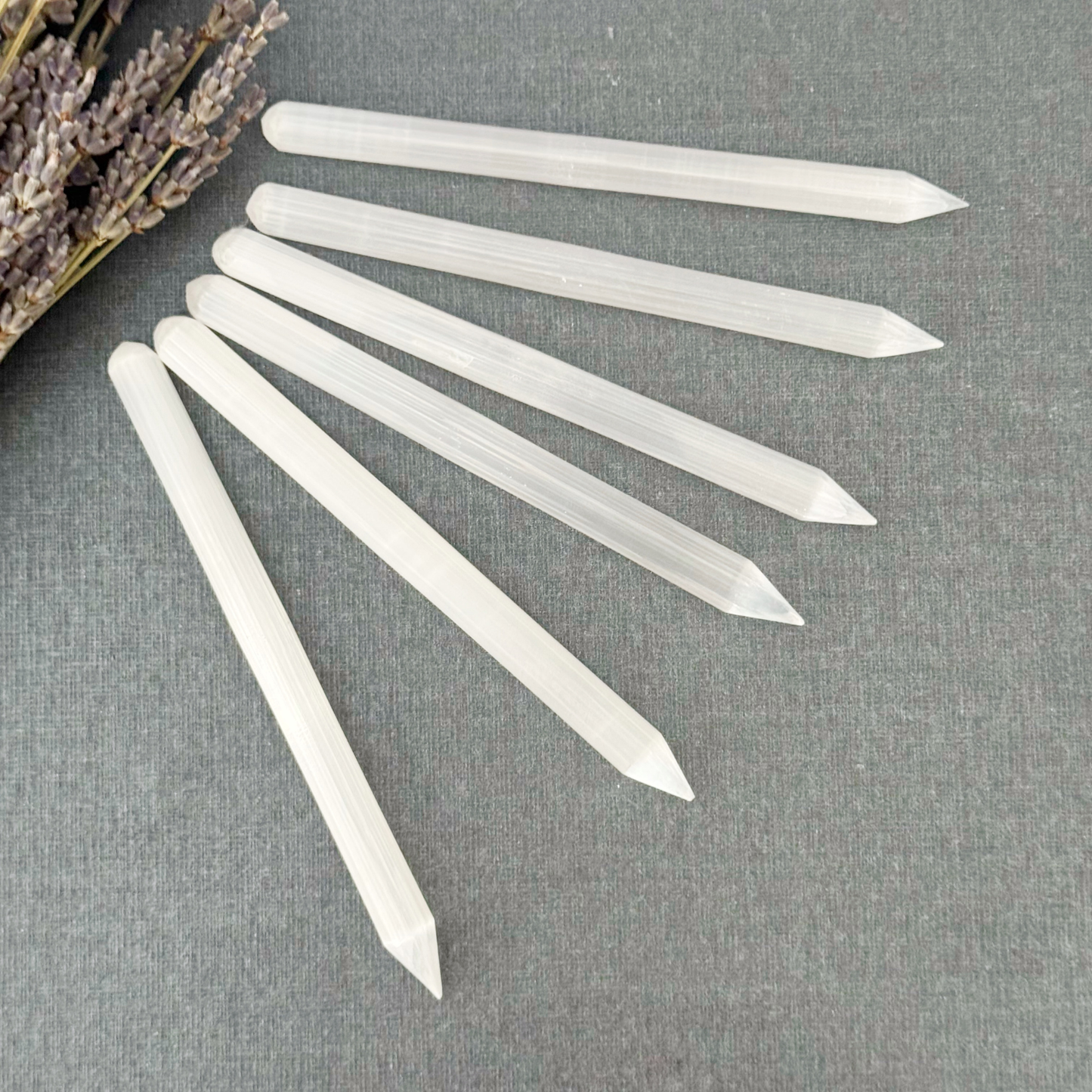 5.5" Long Thin Selenite Wand