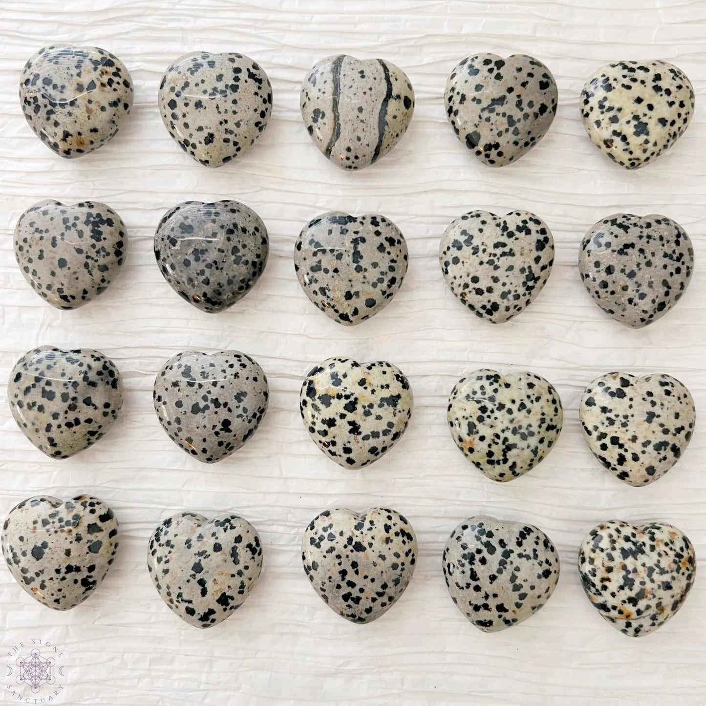 1" Mini Dalmatian Jasper Heart