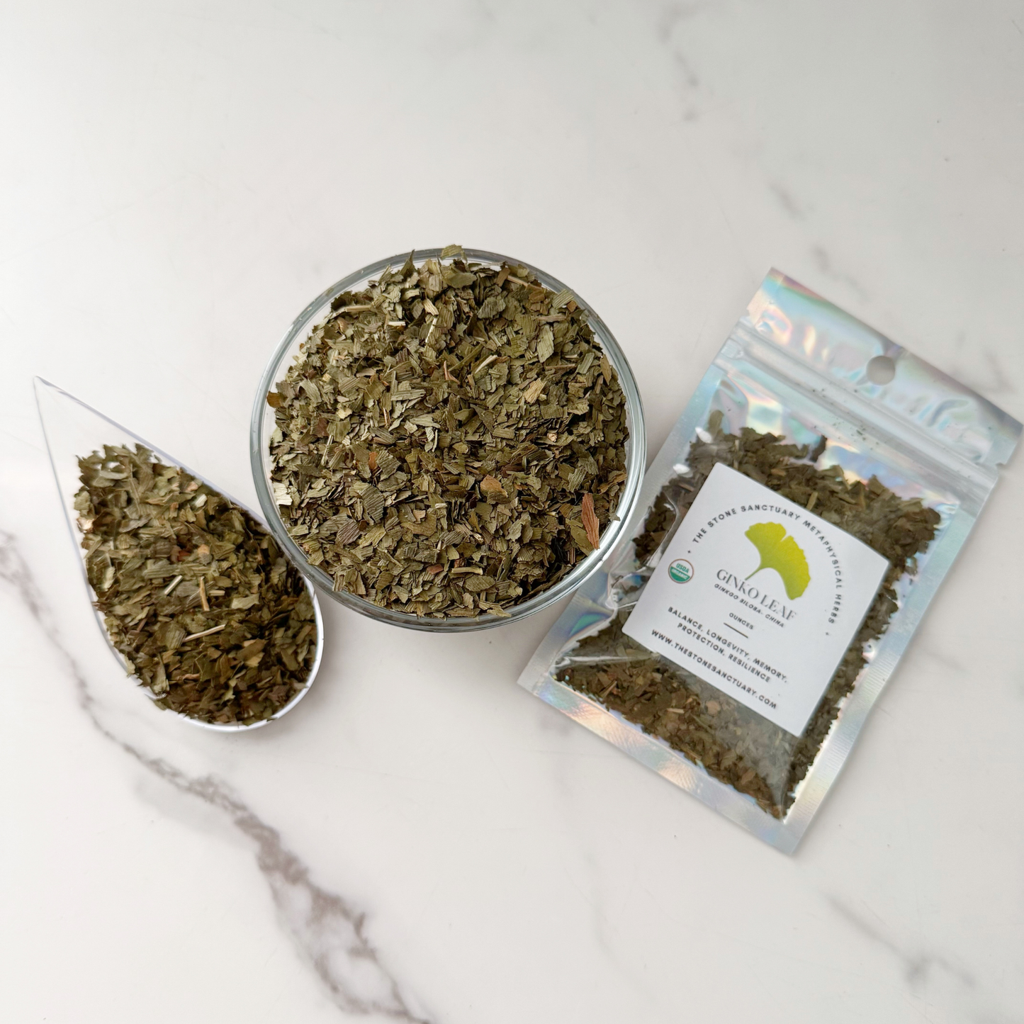 Ginkgo Leaf, Cut and Sifted, Organic