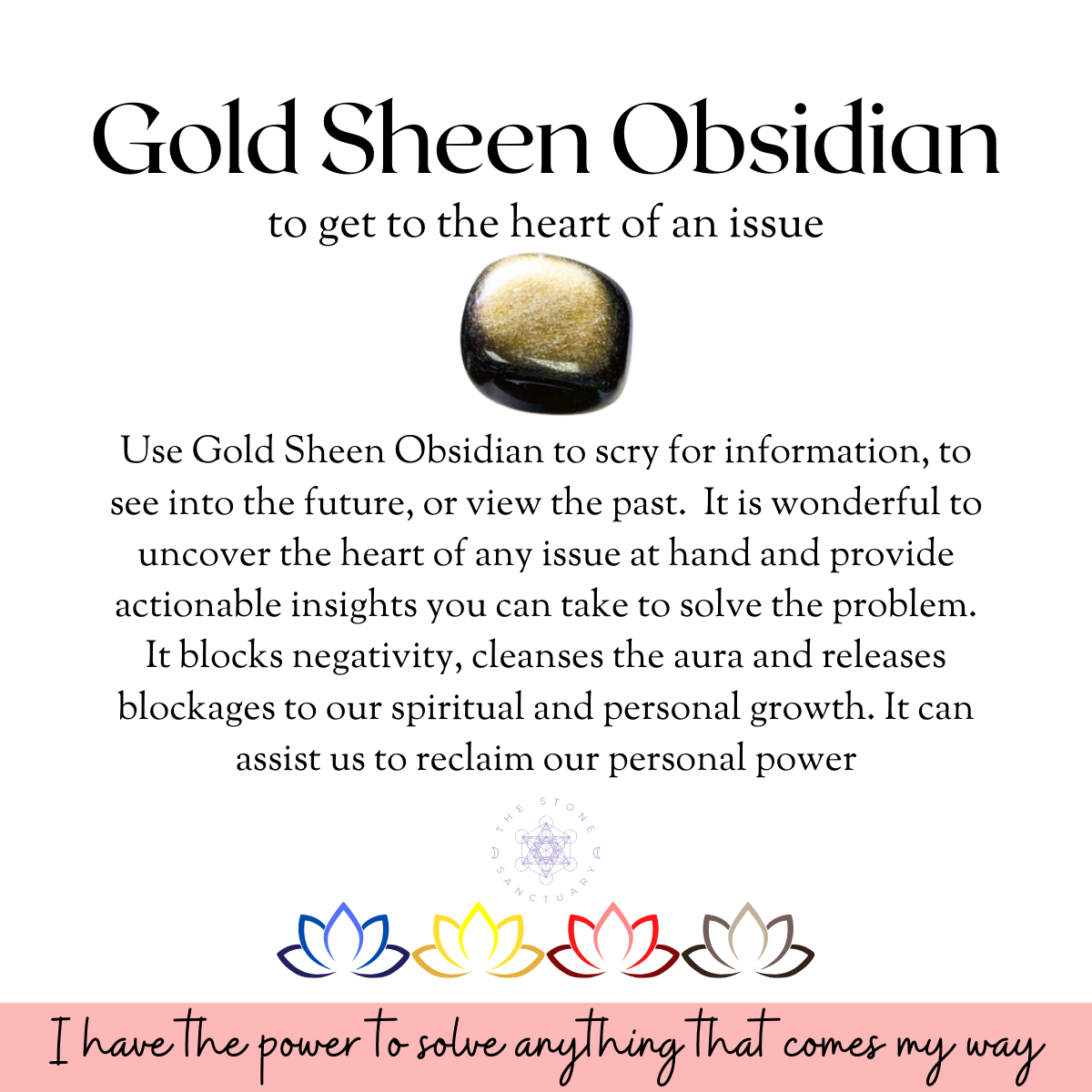 Gold Sheen Obsidian Tumbled Stones
