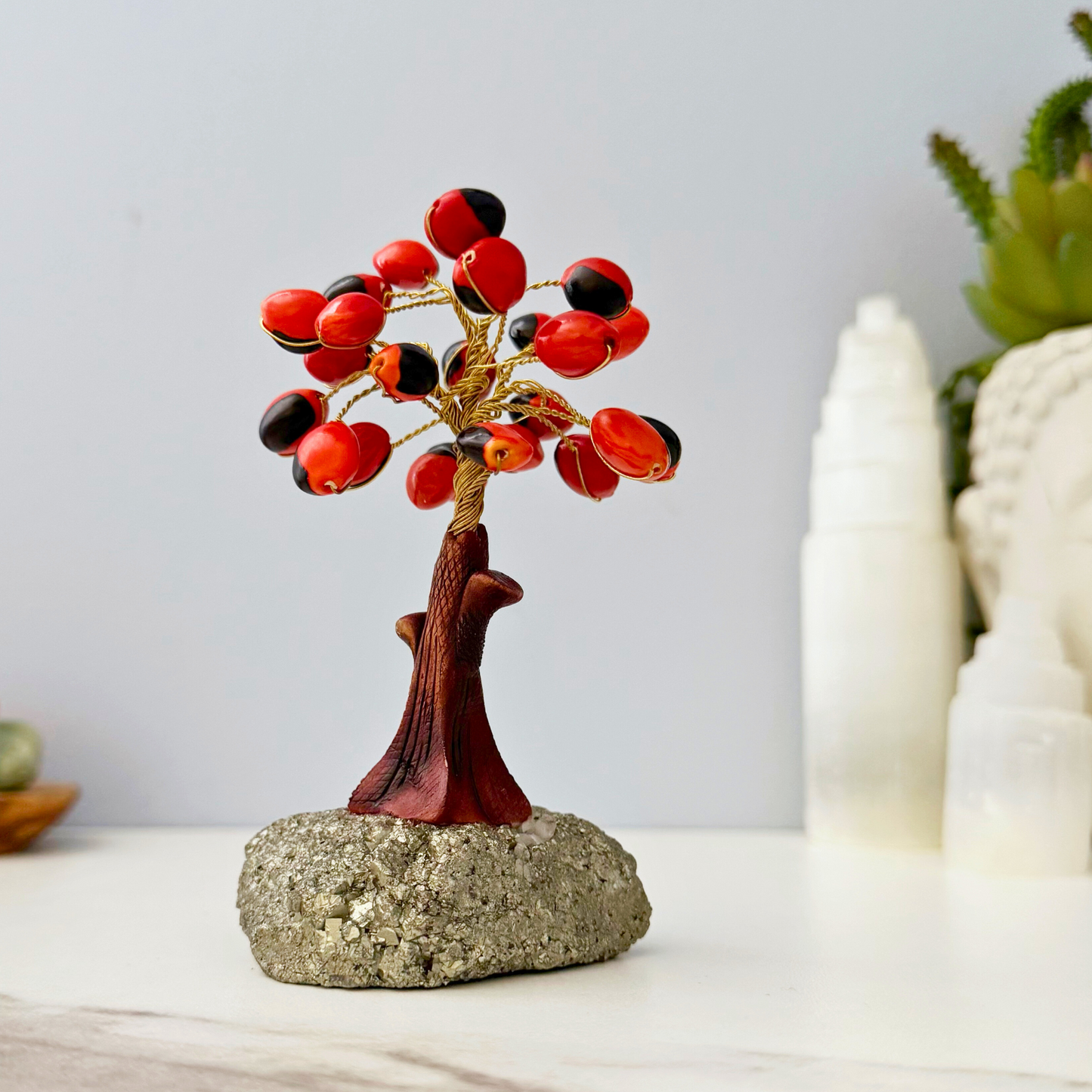4.75” Huayruro Gem Tree with Pyrite Base