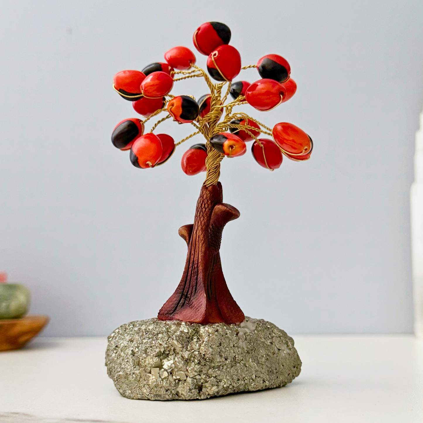 4.75” Huayruro Gem Tree with Pyrite Base