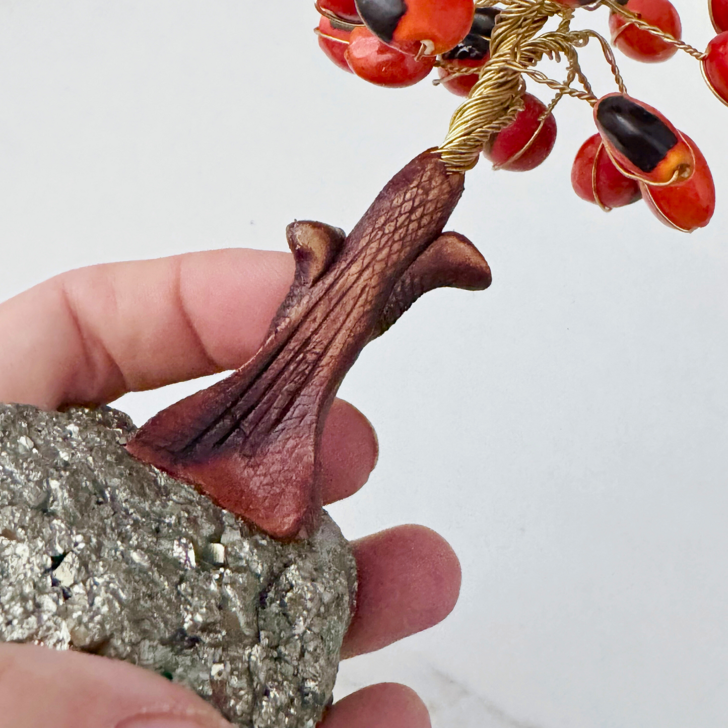 4.75” Huayruro Gem Tree with Pyrite Base