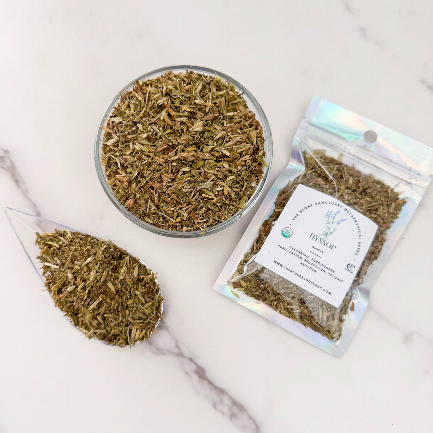 Hyssop Herb, Cut and Sifted, Organic