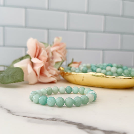 8mm Amazonite Beaded Bracelet