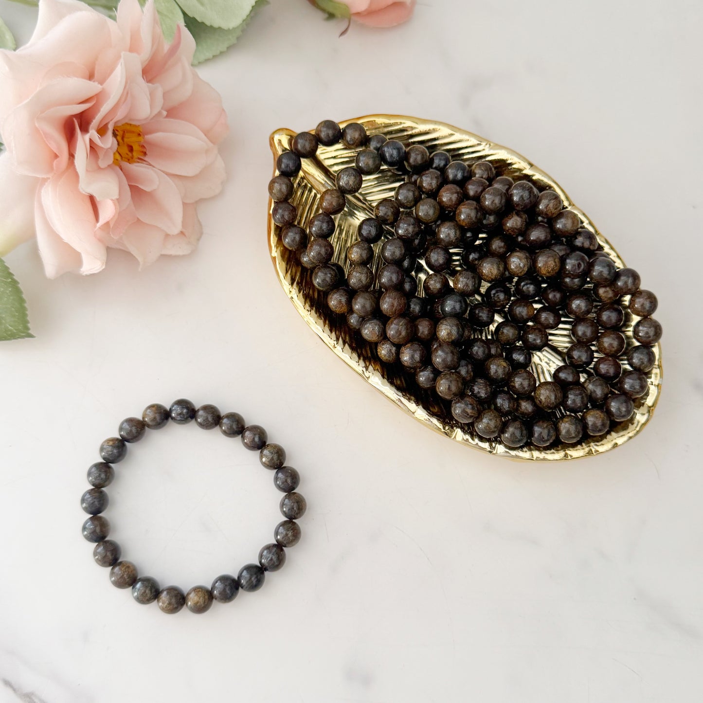 8mm Bronzite Beaded Bracelet