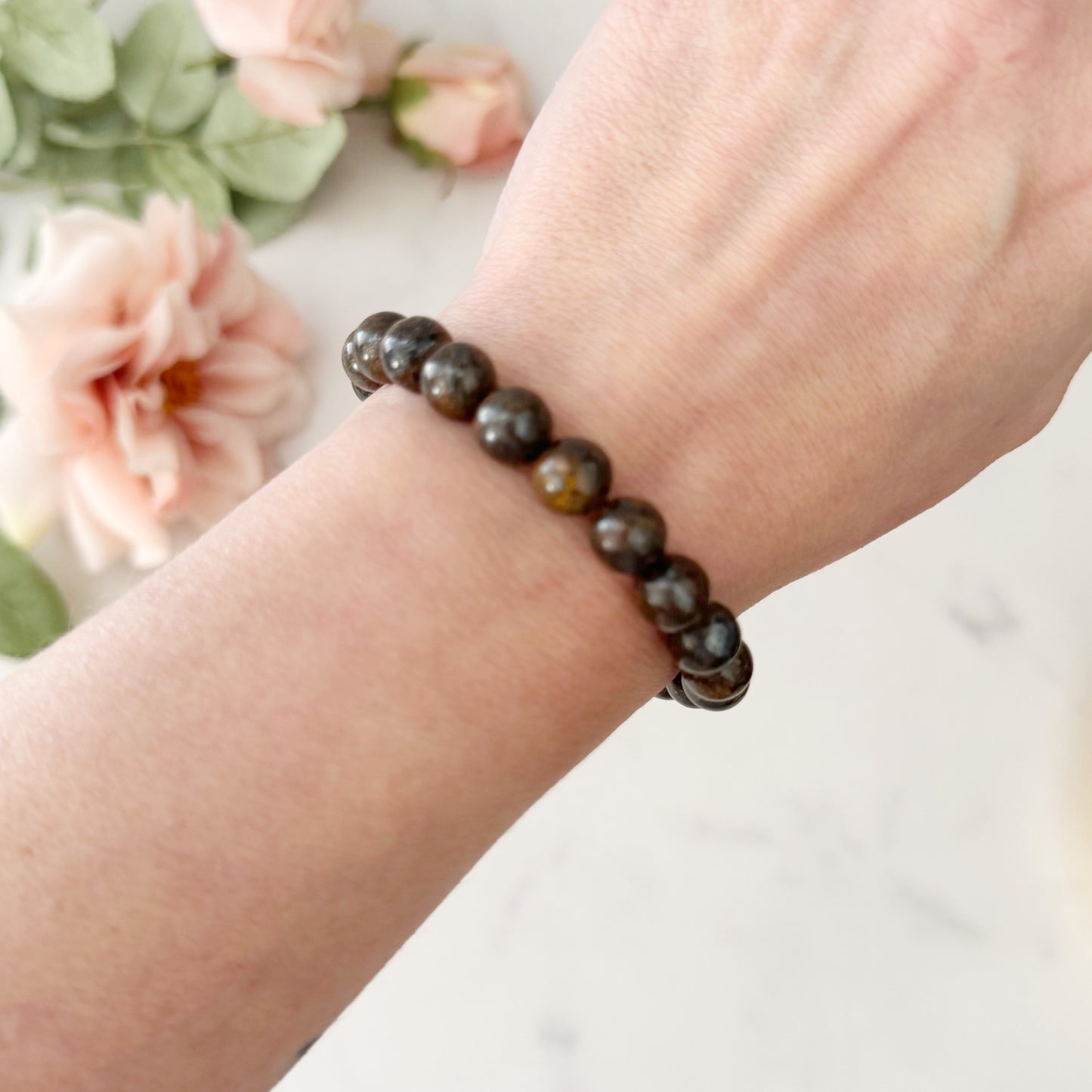 8mm Bronzite Beaded Bracelet
