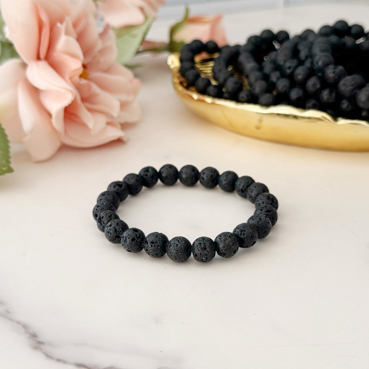 8mm Lava Rock Beaded Bracelet