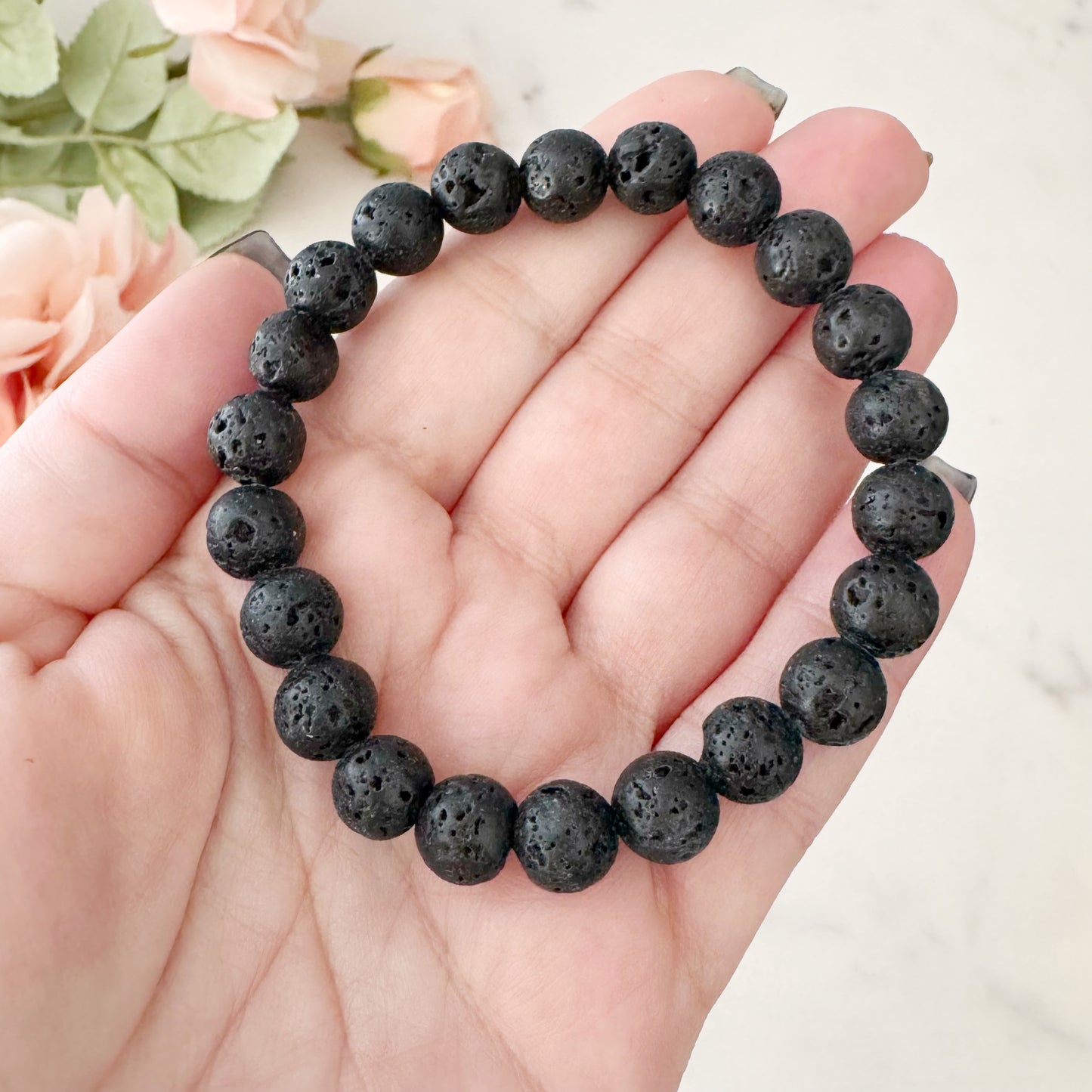 8mm Lava Rock Beaded Bracelet