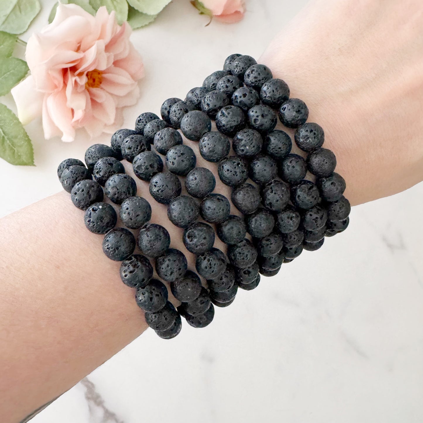8mm Lava Rock Beaded Bracelet